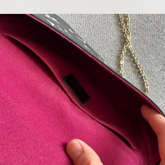 Louis Vuitton Black & Cream Monogram Chain Crossbody Wallet - Picture 5 of 7